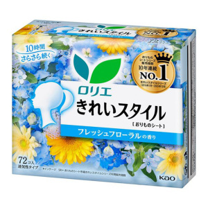 花王乐而雅进口护垫72片*3包组合装清新花香日用卫生巾棉柔超薄干净清爽