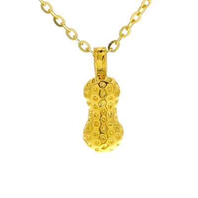 金匠世家硬金花生吊坠