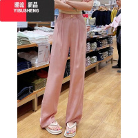 YIBUSHENG亚麻阔腿裤垂感休闲裤女季薄款2024新款高腰宽松显瘦直筒裤
