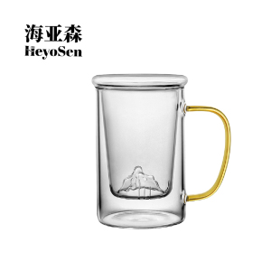 海亚森 M1C61 双层玻璃茶水杯380ml (计价单位:个) 透明色