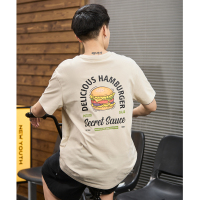 [2.5折价57元]唐狮夏季新款纯棉短袖T恤男前胸后背图案印花圆领半袖上衣