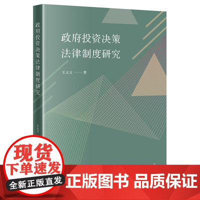 正版 政府投资决策法律制度研究 王文文 著 法律出版社