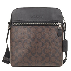 蔻驰(COACH)男包 奥莱款 Houston系列 男士斜挎包 腰包 男士单肩包公文包男盒子包F68014