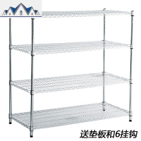 厨房置物架落地多层不锈钢色微波炉烤箱储物架蔬菜收纳放锅架子34 三维工匠