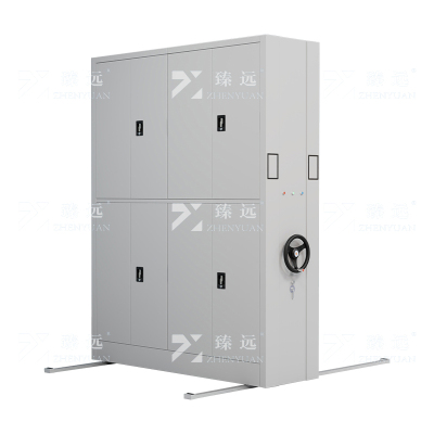 臻远ZY-MJJA-09 电动密集架移动档案柜钢制轨道密集柜 通双节 一列二组