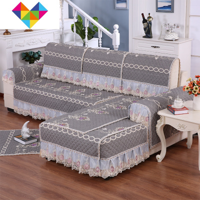 沙发垫四季通用布艺组合套装1+2+3客厅萬能沙发套罩一套全包现代灰色一缕情丝3人+4人（两片装）御蓝锦