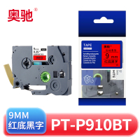 奥驰 标签色带PT-P910BT 9mm红底黑字 个