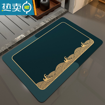 敬平浴室卫生间吸水垫软硅藻泥地垫厕所速干防滑门口进门卫浴脚垫地毯防滑垫