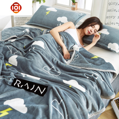 夏季珊瑚毯子床单人夏天空调办公室午睡薄款毛巾小被子法兰绒毛毯三维工匠