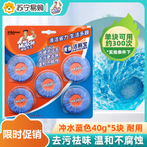 威猛先生洁厕宝清香40g*5块装 蓝泡泡马桶自动冲洗洁厕块洁净清香