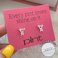 纯银甜美蝴蝶结耳钉女小众设计感养耳洞睡觉免摘独特精致耳饰送女朋友老婆情人节七夕生日礼物