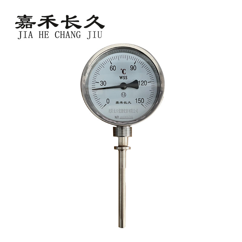 嘉禾长久 双金属温度表 WSS411 0-150度 杆长50MM 块