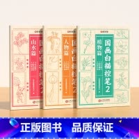 [国画临摹❤全3册]植物篇+人物篇+山水篇 [正版]国画白描控笔训练字帖小学一二三年级入门线稿描摹本四五年级国画工笔画山