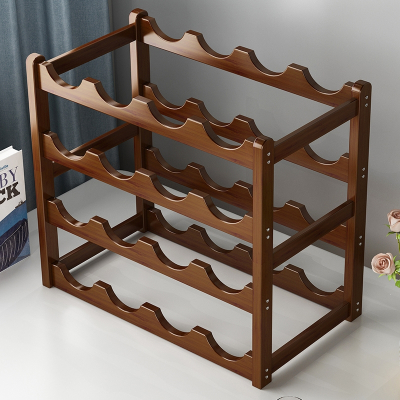  古达简易红酒架摆件家用酒柜置物架木客厅摆酒展示架吧台葡萄酒架子