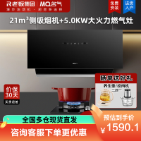 名气抽油烟机侧吸式21m³大吸力脱排油烟机厨房小尺寸低噪挥手智控 烟灶套装 2215A搭配5.0kW大火力燃气B101A