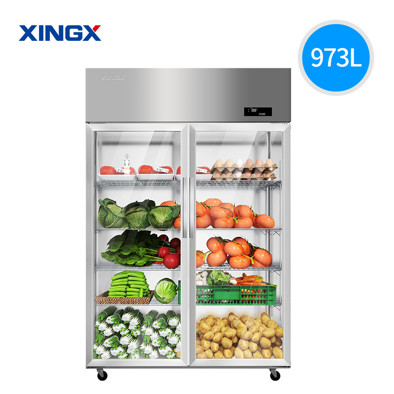 星星KSC-1271G2商用冰柜四门 六门立式冰箱冷藏冷冻保鲜厨房展示柜玻璃门后厨冷柜