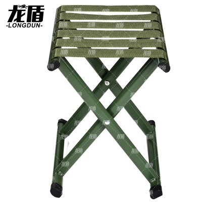 龙盾户外单人折叠椅折叠凳子马扎小凳子钓鱼椅排队军训35小号军绿