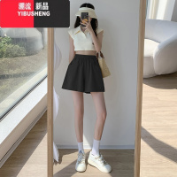 YIBUSHENG白色工装短裤女季薄款2024新款宽松显瘦休闲小个子棉麻运动短裤