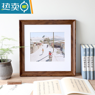 敬平美式字画装裱框外框国画书法框架相框正方形画框挂墙定制任意尺寸 咖啡色 定制尺寸请联系客服(限100*150cm以内)