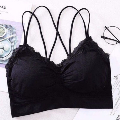 美背内衣女无钢圈聚拢上托防下垂性感透气蕾丝背心抹胸裹胸文胸女美铂娜
