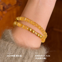 925纯银黄水晶串珠手链女手环手饰轻奢高级感时尚气质潮 BCS4095送女朋友老婆情人节七夕生日礼物