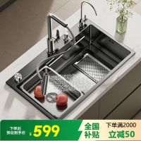 厨房集渣洗菜盆大单槽水槽304不锈钢洗碗槽台下盆加厚