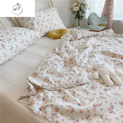 小碎花夏凉被可水洗夏季薄被子空调被气质淑女风少女心小清新舒适主义