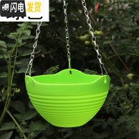 三维工匠吊兰花盆组合套餐大号绿萝挂盆送挂钩垂吊悬挂式塑料树脂吊篮花盆 绿色6个[送配件] 大号(口径24cm)花盆容器