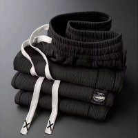 夏季薄款冰丝透气阔腿裤宽松垂感男休闲裤潮流直筒运动裤