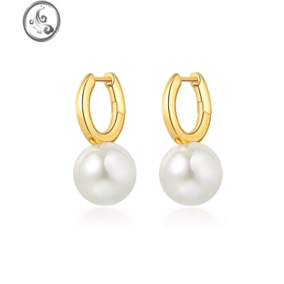 JiMi欧美法式高级感大珍珠耳环女2023年新款潮小众设计ins风轻奢耳饰