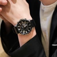 Casio旗舰店卡西欧手表男正品edifice创意商务时尚休闲男表多功能腕表地球底盘皮带 防水石英表男 EFR-303