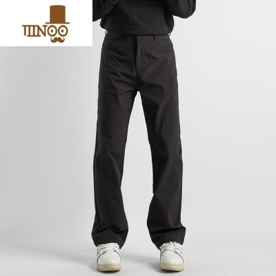 YANXU梭织男士休闲裤男生裤子微喇裤男款男裤直筒裤长裤潮流