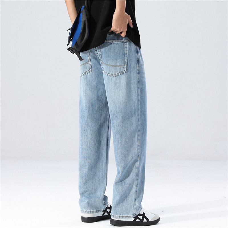 美式潮牌2026春季新款休闲牛仔裤男经典宽松直筒阔腿长裤美式高街