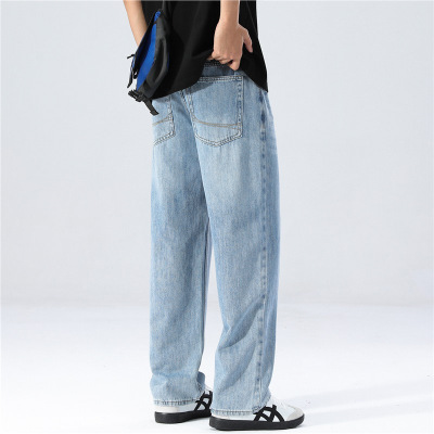 美式潮牌2026春季新款休闲牛仔裤男经典宽松直筒阔腿长裤美式高街