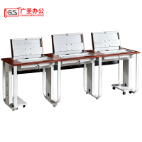 钢木翻转电脑桌培训桌 2400*600*750mm