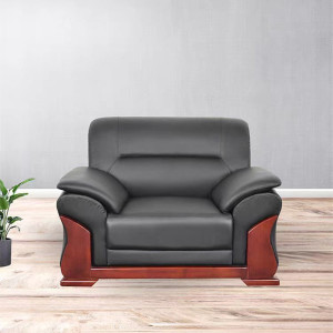 迅迈 油漆办公室家具会客沙发 单人位黑色800*1150*850mm