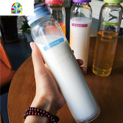 韩国杯子女学生韩版小清新水杯男夏季便携个性可爱玻璃杯创意简约 FENGHOU