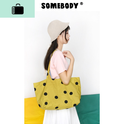 帆布包女慵懒风大容量ins百搭单肩包日系文艺学生帆布袋NEW LAKE女士单肩包