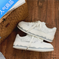 SUNTEK2023夏季薄款休闲小白鞋女复古港风网面板鞋ins学生百搭运动鞋潮