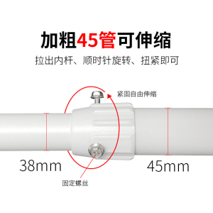 册视监控伸缩L型吊装摄像机探头铝合金挂式内出线弯型支架60-120cm个