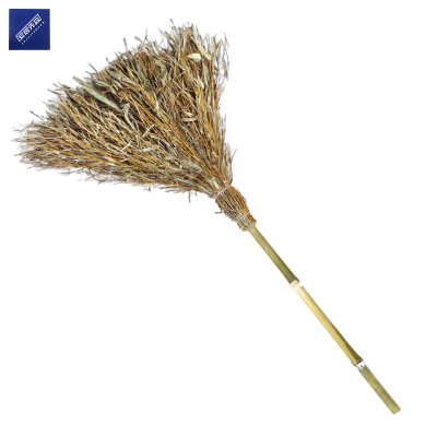 安居先森马路环卫大笤帚扫帚扫把 小号竹柄1.3斤款 原竹黄青色