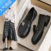 SUNTEK小皮鞋女2023春秋英伦风新款黑色软底工作平底夏季舒适乐福鞋