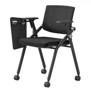 易企采 带轮带写字板折叠培训椅 活动宣传会议椅(颜色可选)单位:张 55*60*80CM