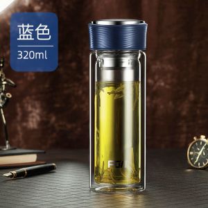 富光FGA玻璃杯男大容量家用水杯高档泡茶杯双层加厚耐高温茶杯子