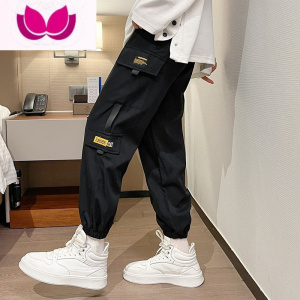 七斓卡其色工装裤男士2023新款机能欧美潮牌高街薄款休闲长裤子