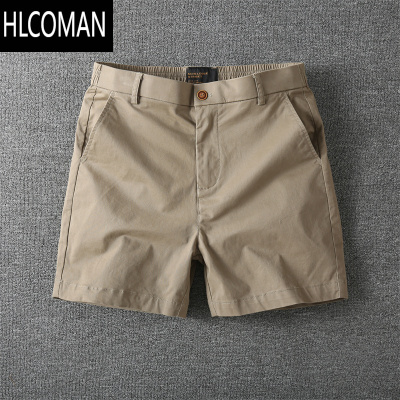 HLCOMAN美式复古纯色百搭四分短裤 夏季休闲男士潮牌薄款弹力4分裤短裤