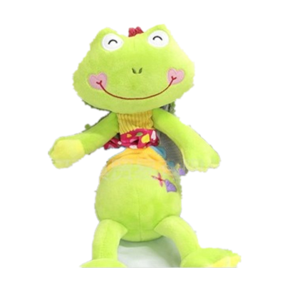 婴儿玩具0-1岁宝宝推车挂件风铃床挂床铃摇铃毛绒艺布玩具happy拉铃青蛙（带音乐）