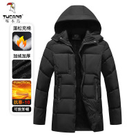 啄木鸟秋冬装中年男士加绒加厚羽绒棉服冬季棉袄中老年款棉衣外套