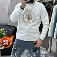 欧洲站长袖体恤卫衣男士潮流时尚烫钻龙头上衣穿潮in秋冬新款加绒_1
