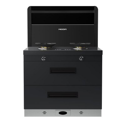 美大MEIDA二星消毒柜集成灶X80-A 智慧双变频 恒温置物台 智能触控 自清洁,钢化玻璃面板 烟灶套装 液化气